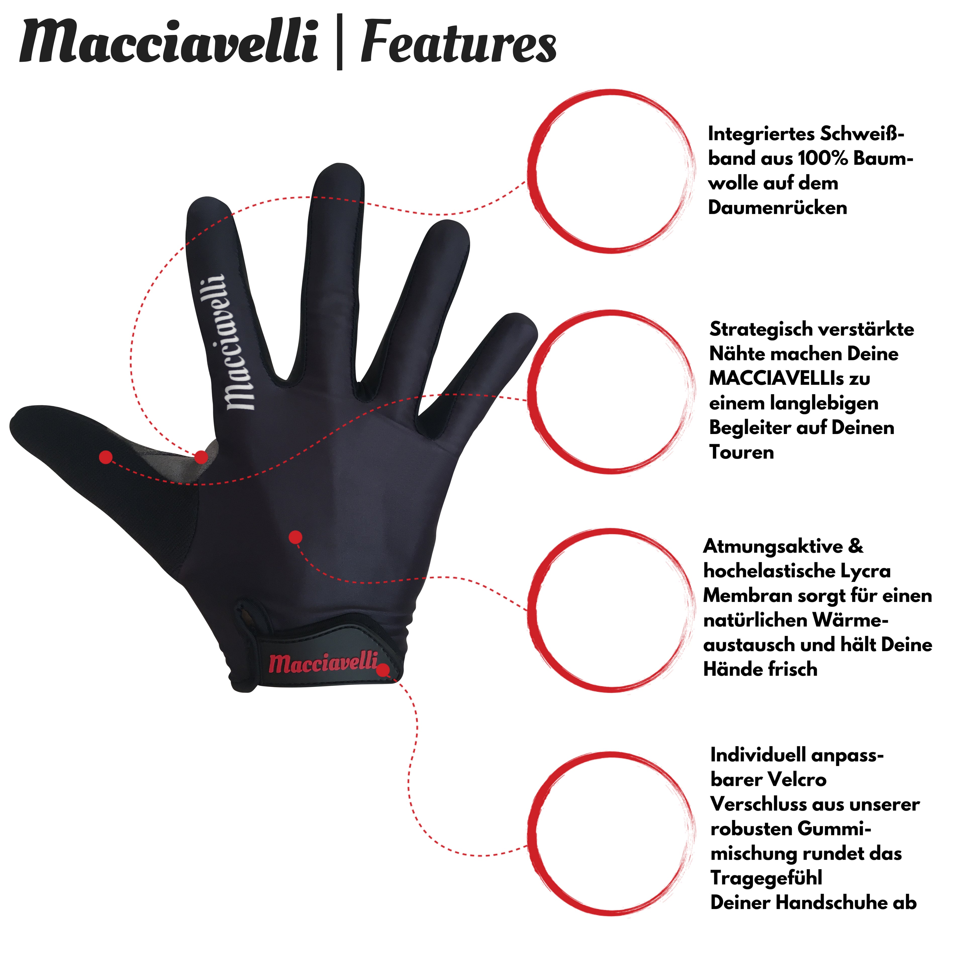 macciavelli fahrradhandschuhe Fahrradhandschuhe - Lang